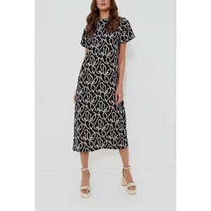 NWT Hyacinth House	Tuckernuck Black Bow Print Rowan Semi Sheer Midi Dress XS